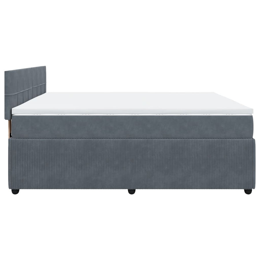 Boxspring met matras fluweel donkergrijs 200x200 cm