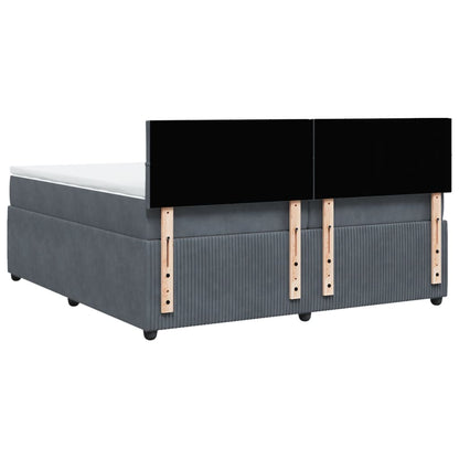 Boxspring met matras fluweel donkergrijs 200x200 cm