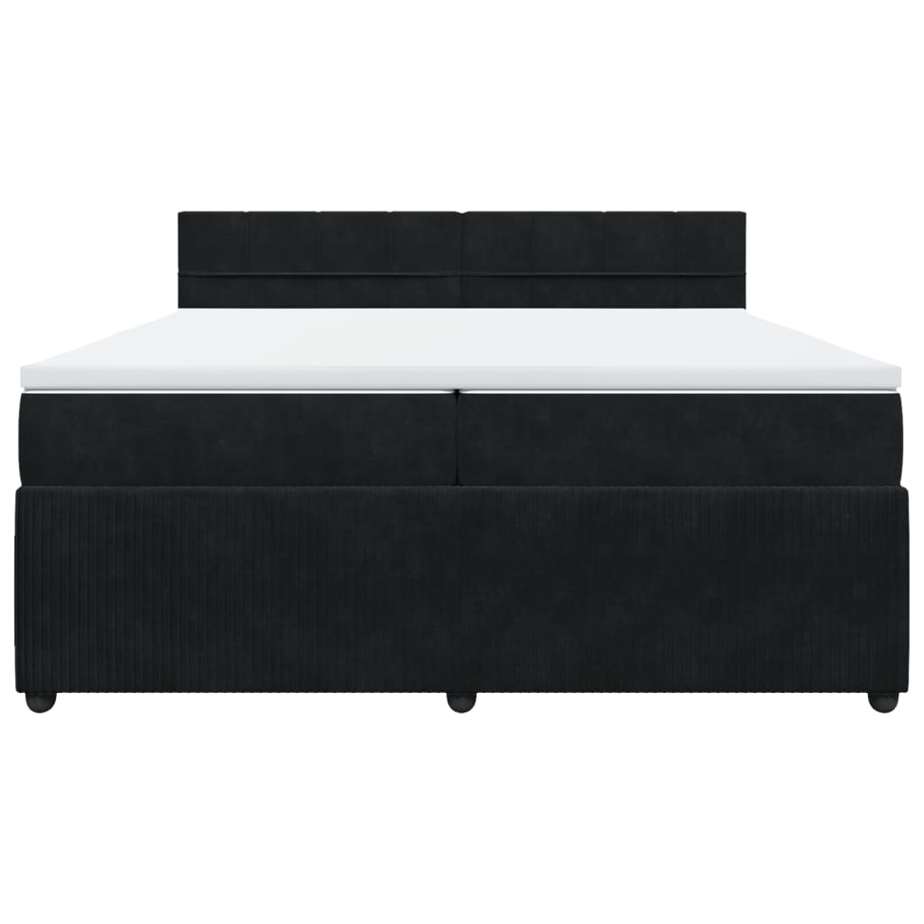 Boxspring met matras fluweel zwart 200x200 cm