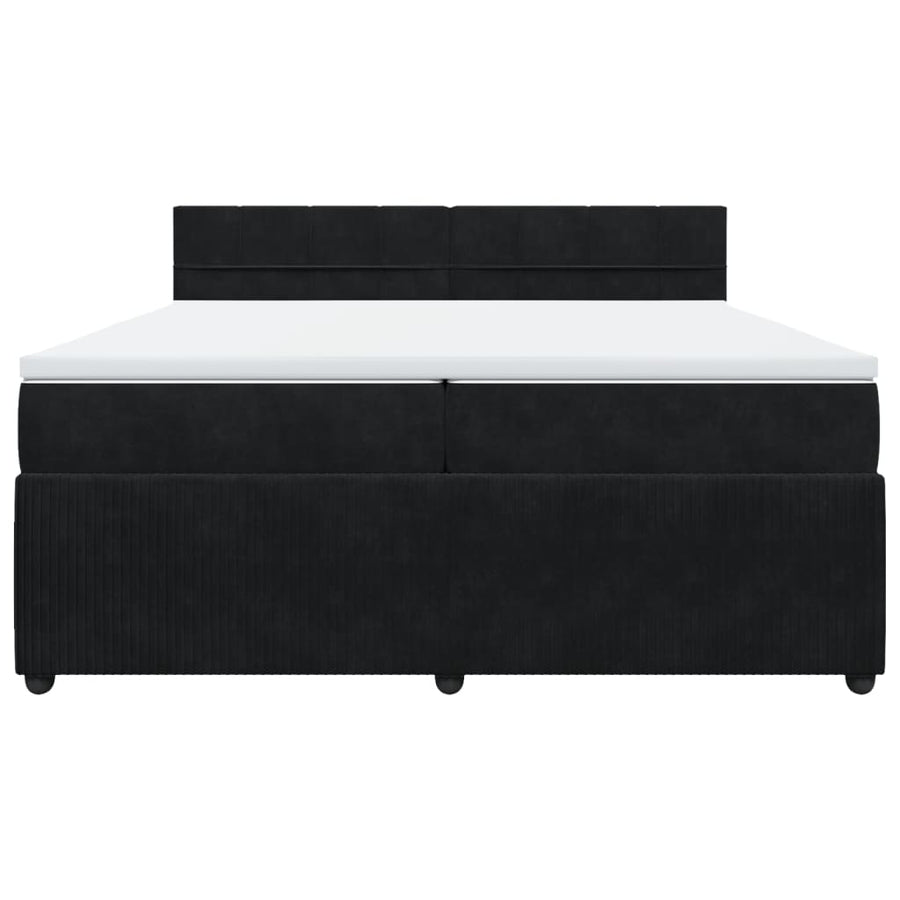 Boxspring met matras fluweel zwart 200x200 cm