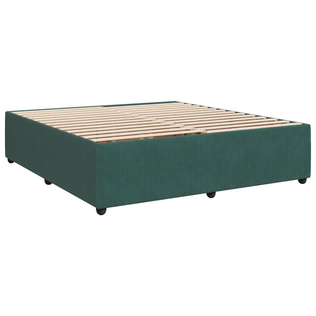 Boxspring met matras fluweel donkergroen 200x200 cm