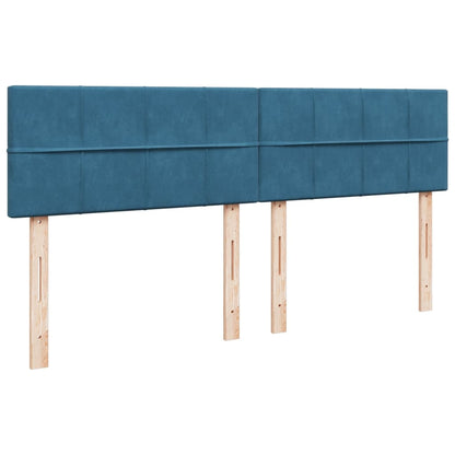 Boxspring met matras fluweel blauw 200x200 cm