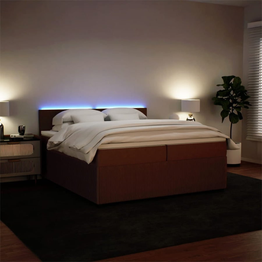 Boxspring met matras fluweel roze 200x200 cm