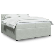 Boxspring met matras 200x200 cm lichtgrijs fluweel