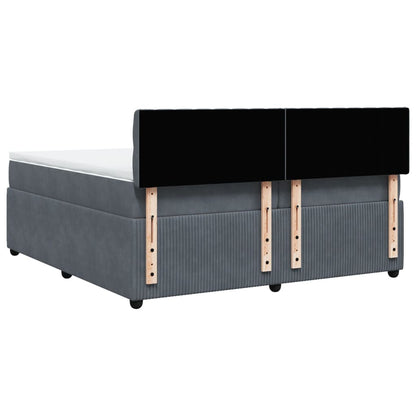Boxspring met matras fluweel donkergrijs 200x200 cm
