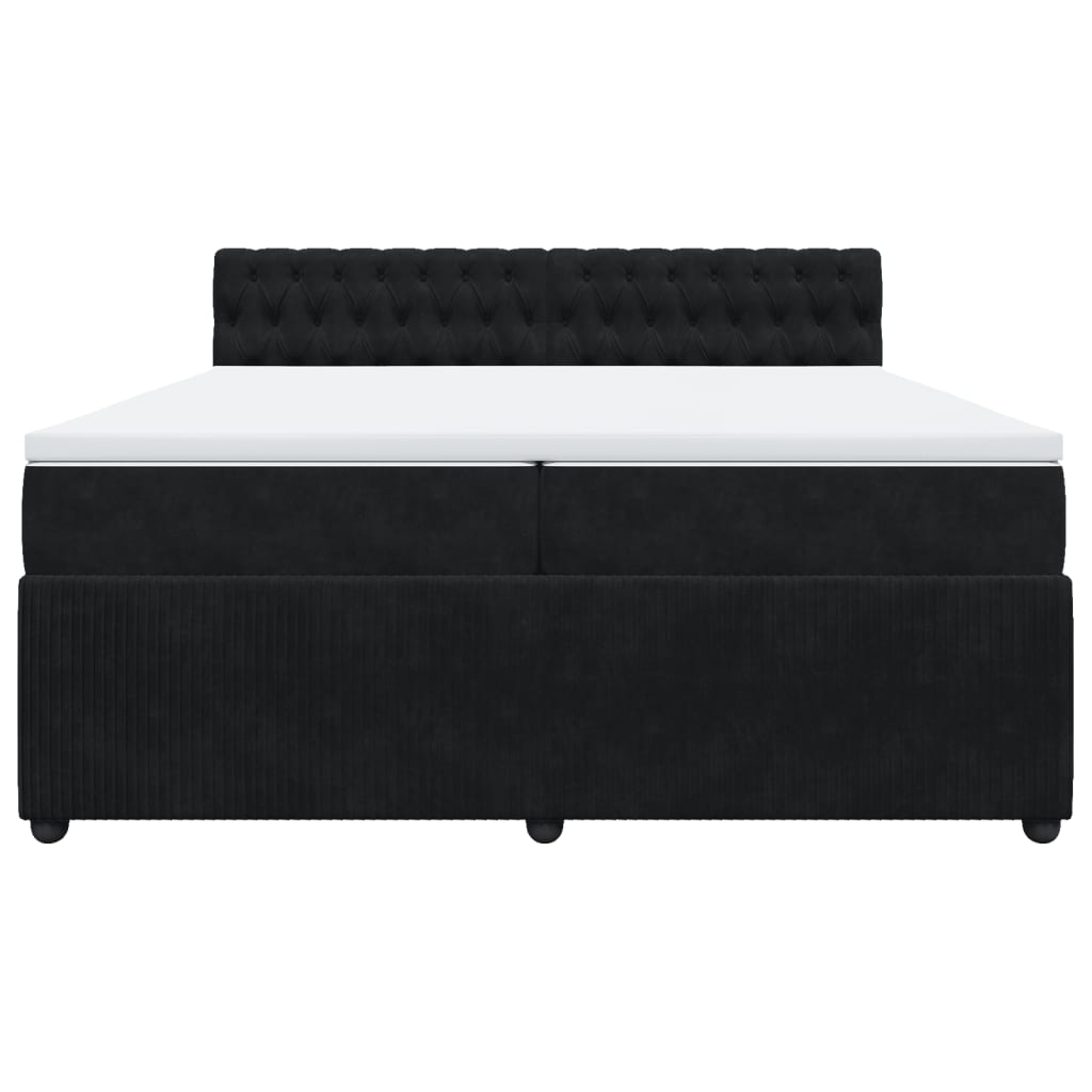 Boxspring met matras fluweel zwart 200x200 cm