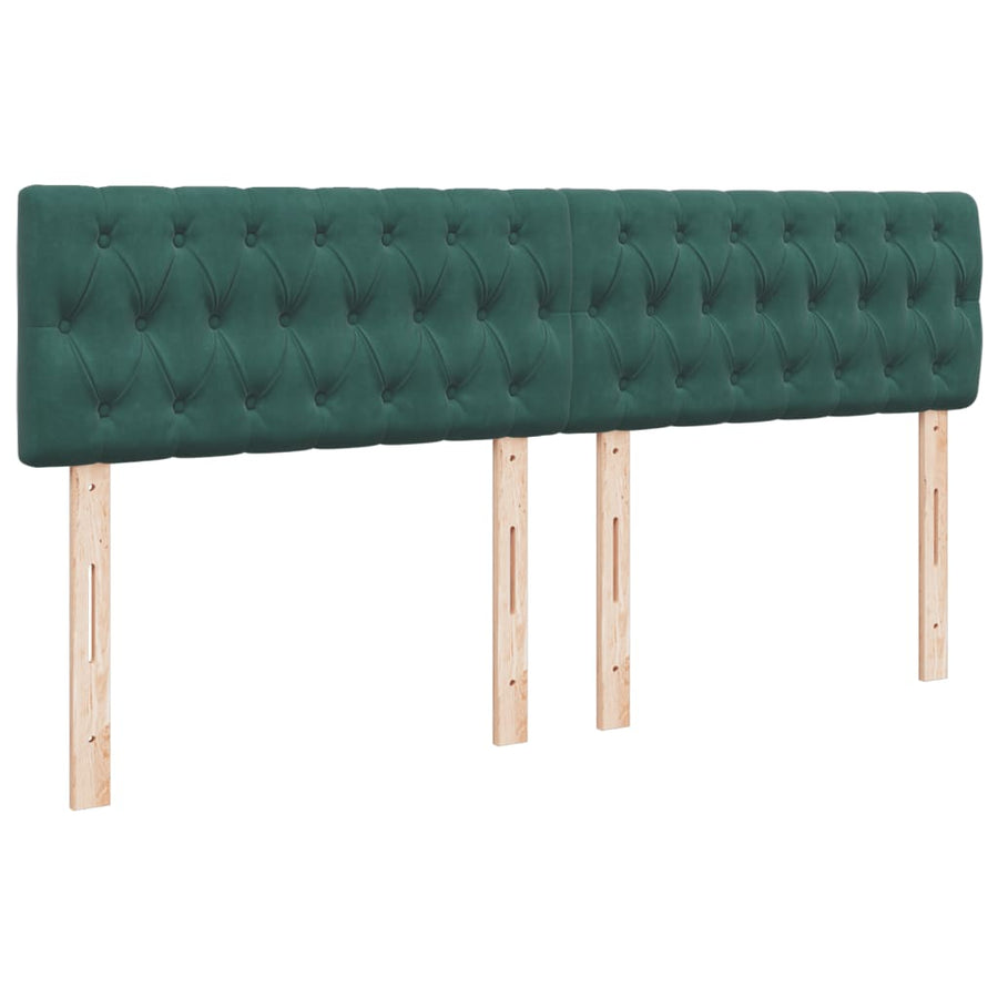 Boxspring met matras fluweel donkergroen 200x200 cm