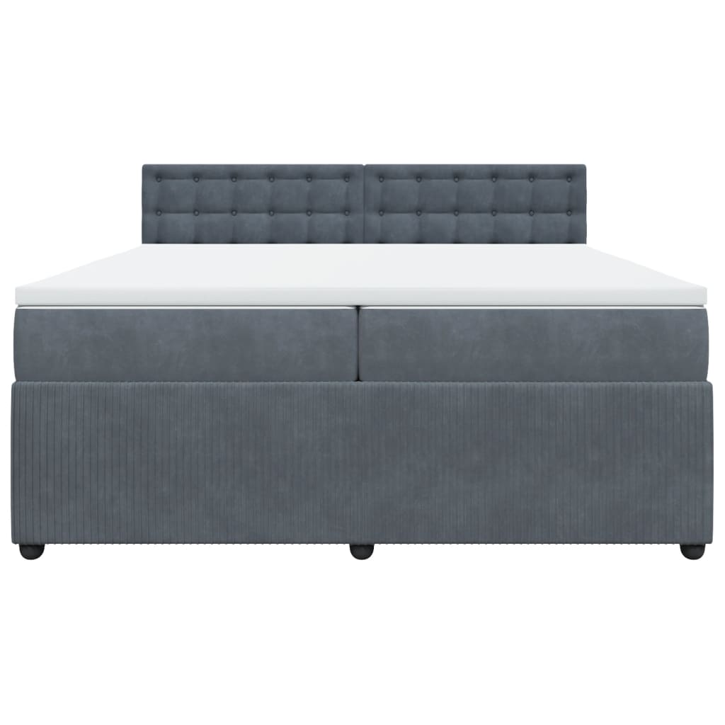 Boxspring met matras fluweel donkergrijs 200x200 cm