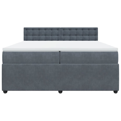 Boxspring met matras fluweel donkergrijs 200x200 cm