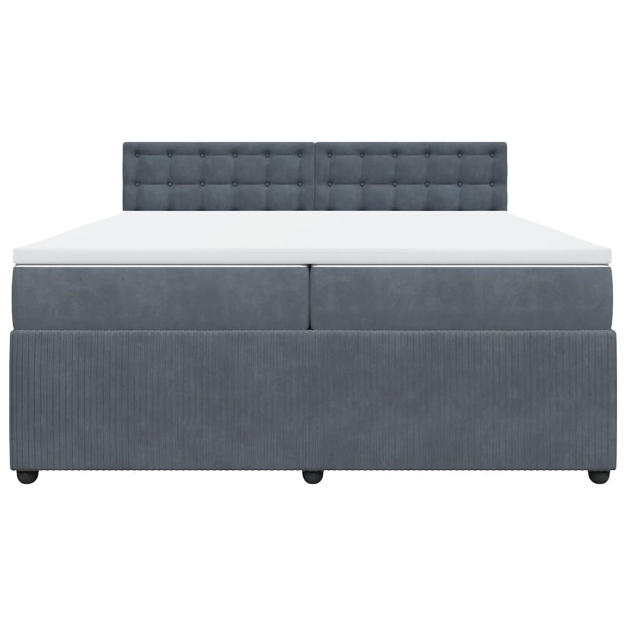 Boxspring met matras fluweel donkergrijs 200x200 cm