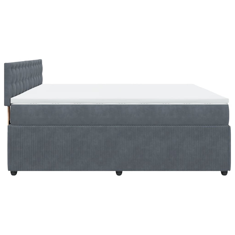 Boxspring met matras fluweel donkergrijs 200x200 cm