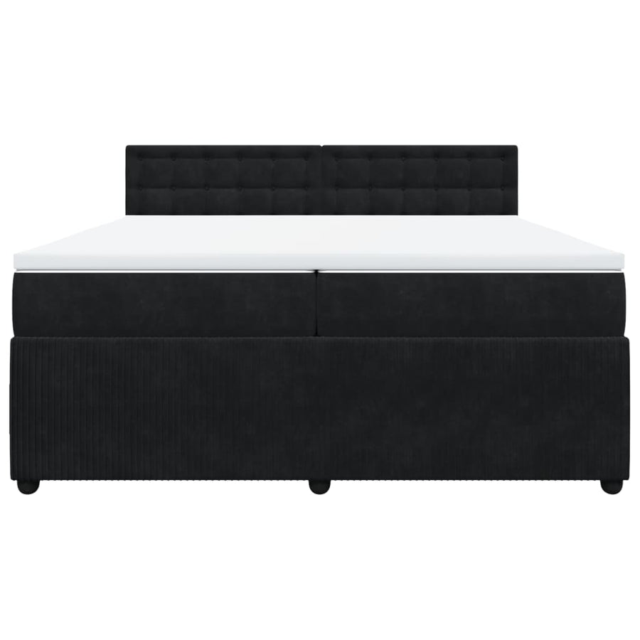 Boxspring met matras fluweel zwart 200x200 cm