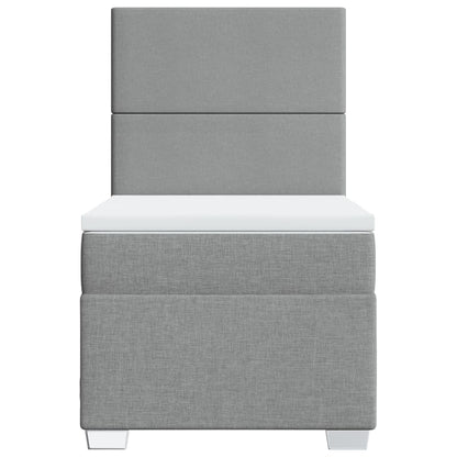 Boxspring met matras stof lichtgrijs 80x200 cm