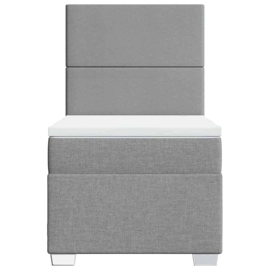Boxspring met matras stof lichtgrijs 80x200 cm