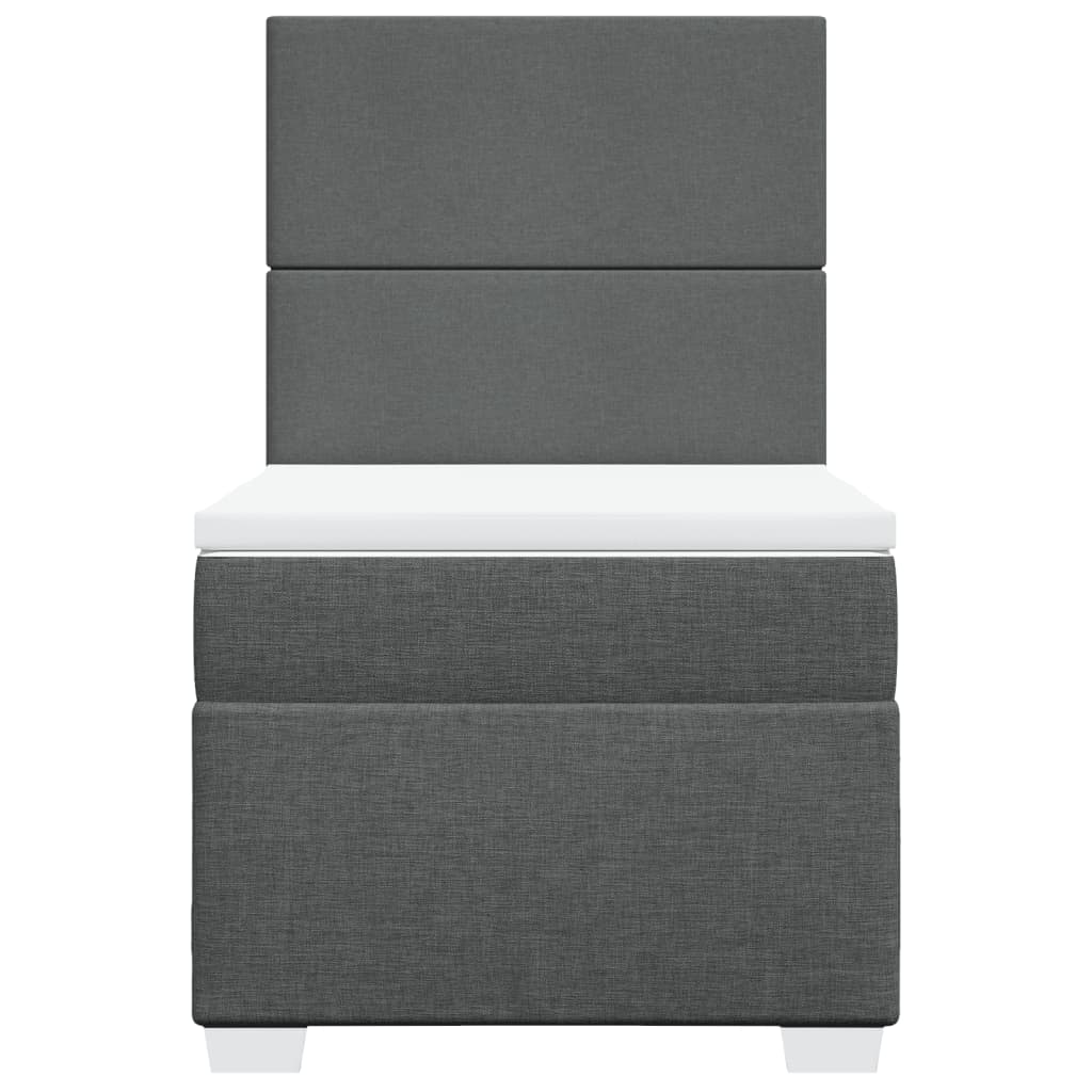 Boxspring met matras stof donkergrijs 80x200 cm