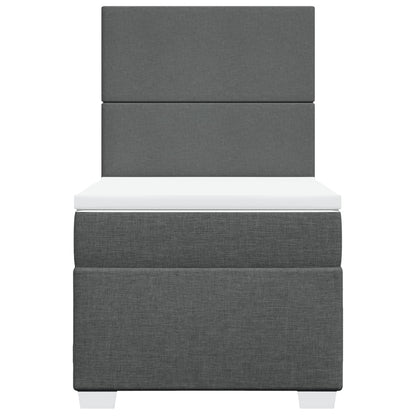 Boxspring met matras stof donkergrijs 80x200 cm