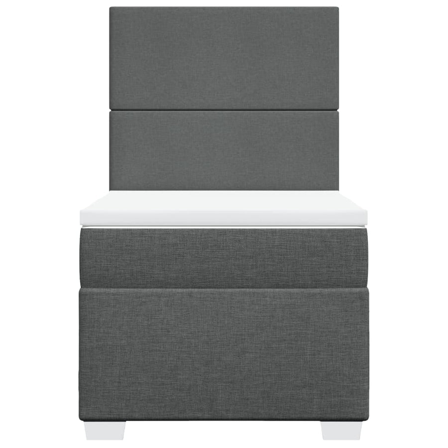 Boxspring met matras stof donkergrijs 80x200 cm