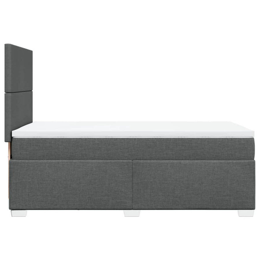 Boxspring met matras stof donkergrijs 80x200 cm