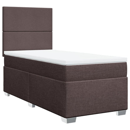 Boxspring met matras stof donkerbruin 80x200 cm