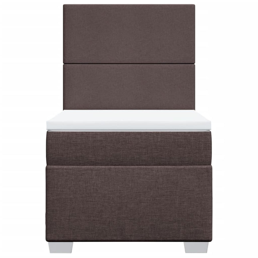 Boxspring met matras stof donkerbruin 80x200 cm