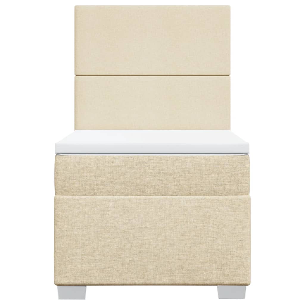 Boxspring met matras stof crèmekleurig 80x200 cm