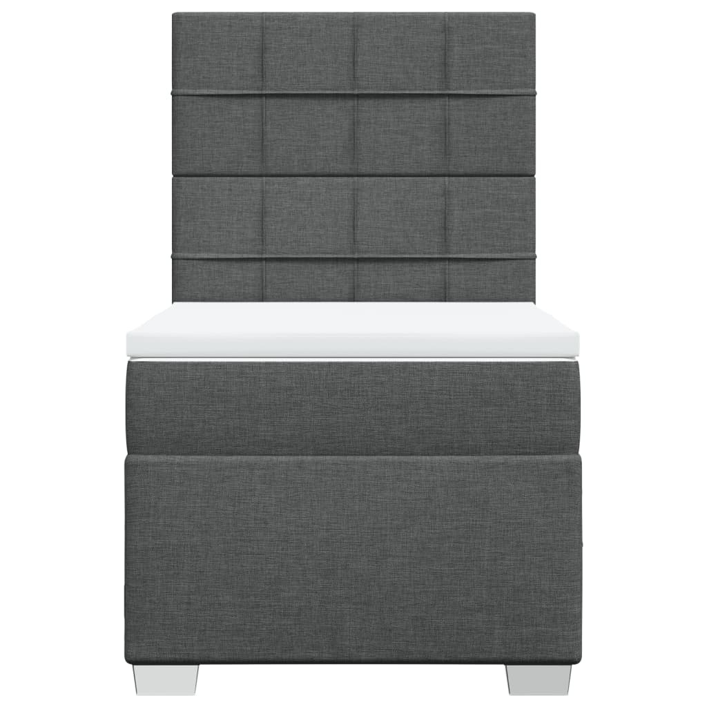 Boxspring met matras stof donkergrijs 80x200 cm