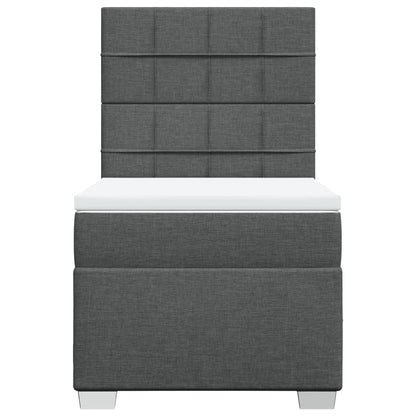 Boxspring met matras stof donkergrijs 80x200 cm