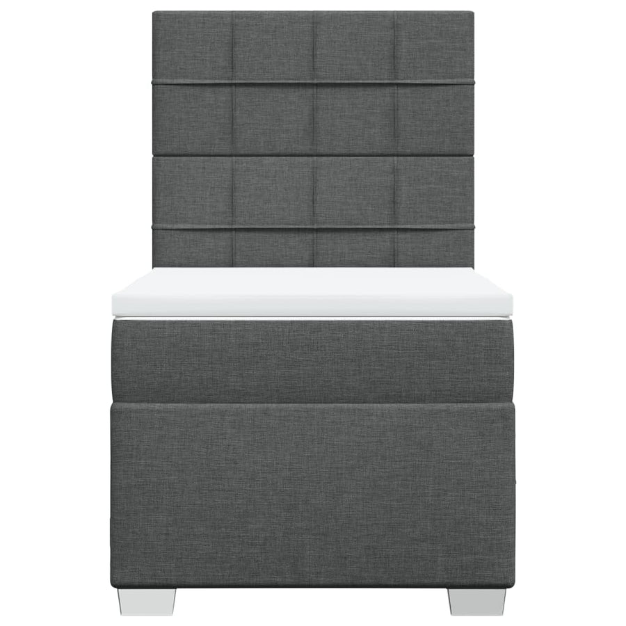 Boxspring met matras stof donkergrijs 80x200 cm