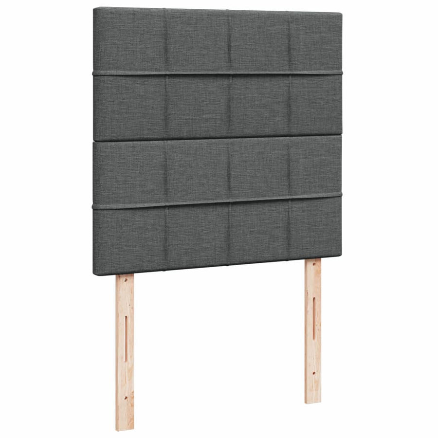 Boxspring met matras stof donkergrijs 80x200 cm