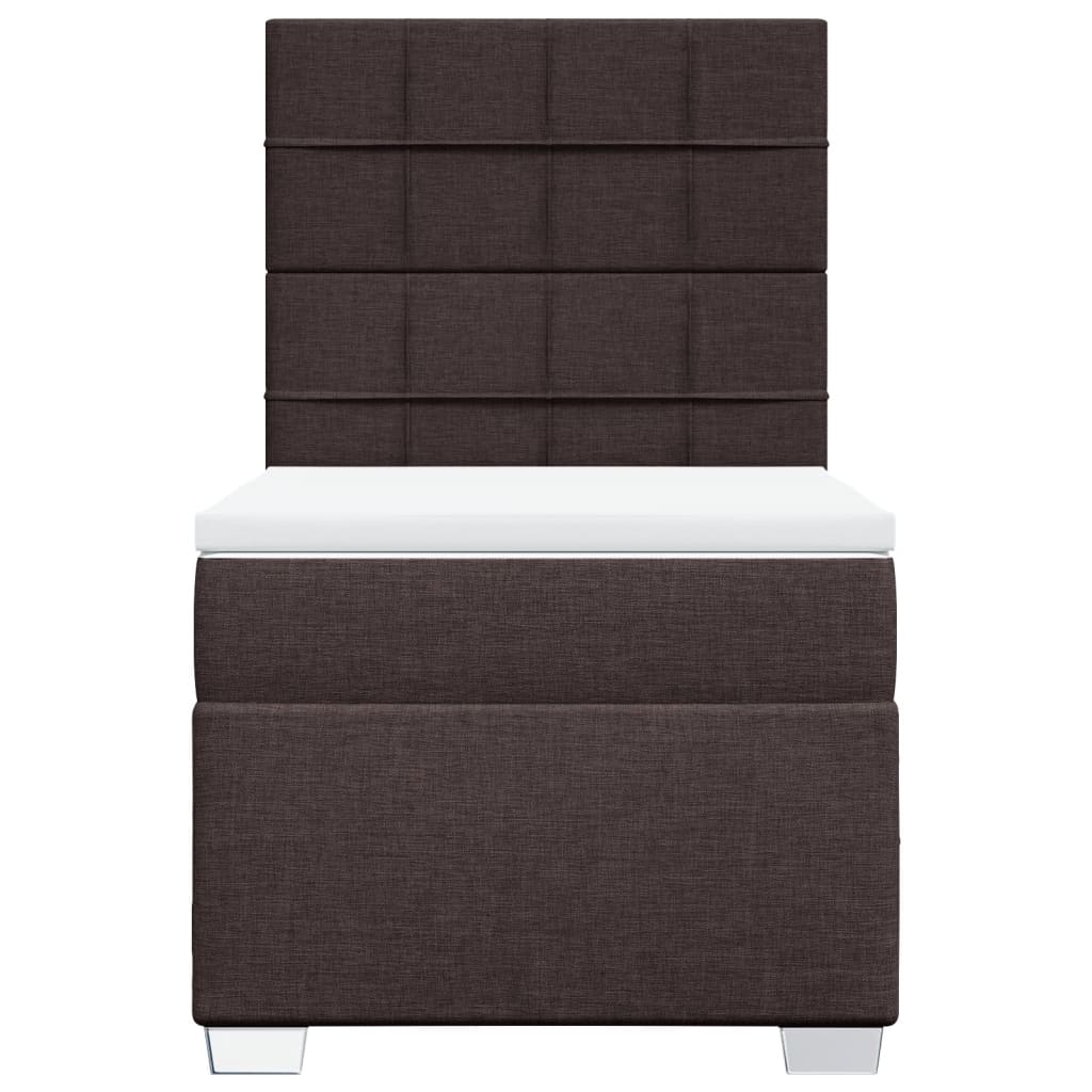 Boxspring met matras stof donkerbruin 80x200 cm