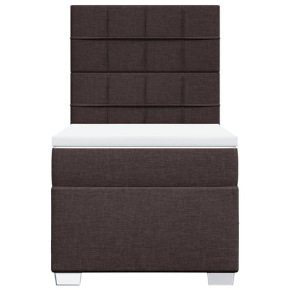 Boxspring met matras stof donkerbruin 80x200 cm