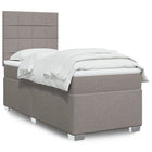 Box spring with fabric mattress taupe 80x200 cm
