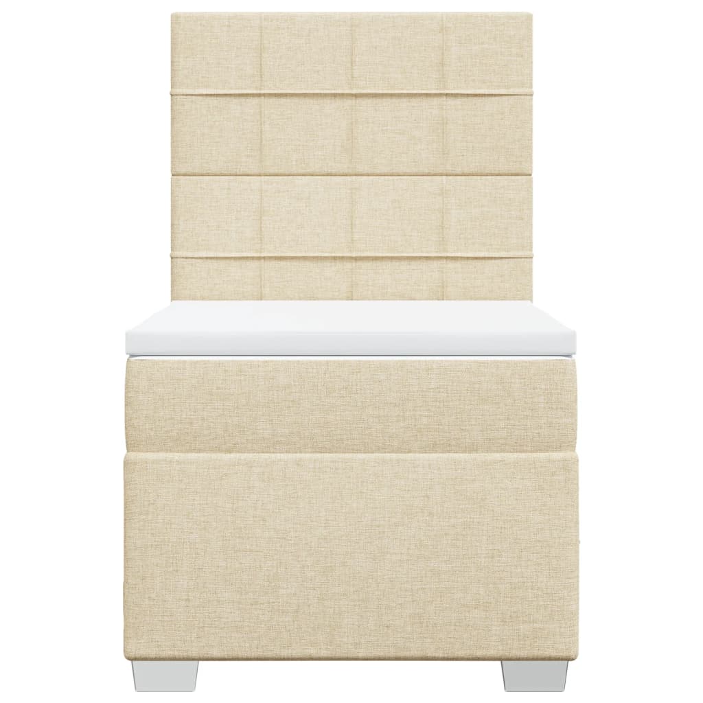 Boxspring met matras stof crèmekleurig 80x200 cm