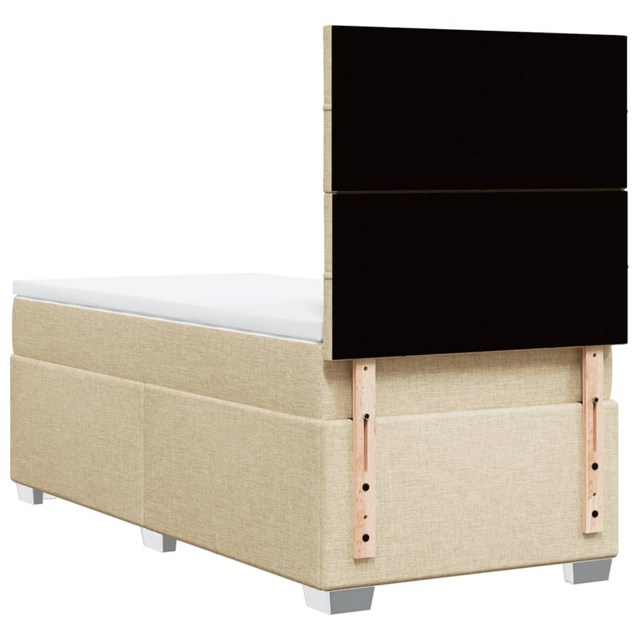 Boxspring met matras stof crèmekleurig 80x200 cm