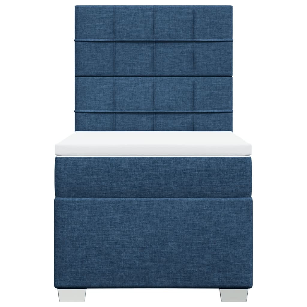 Boxspring met matras stof blauw 80x200 cm