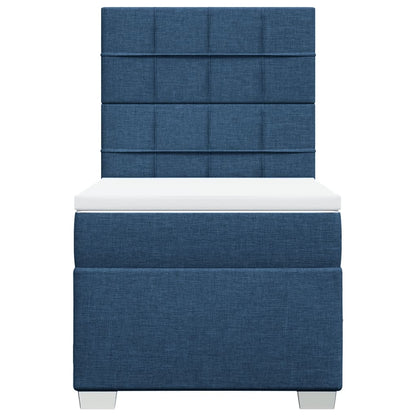 Boxspring met matras stof blauw 80x200 cm