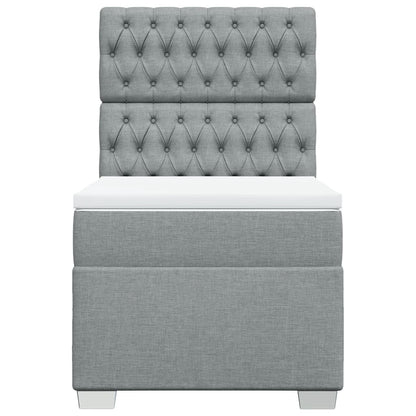 Boxspring met matras stof lichtgrijs 80x200 cm