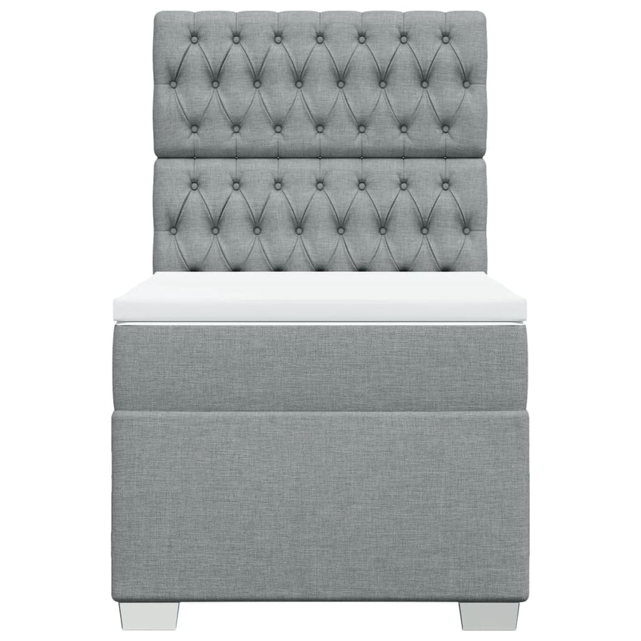 Boxspring met matras stof lichtgrijs 80x200 cm