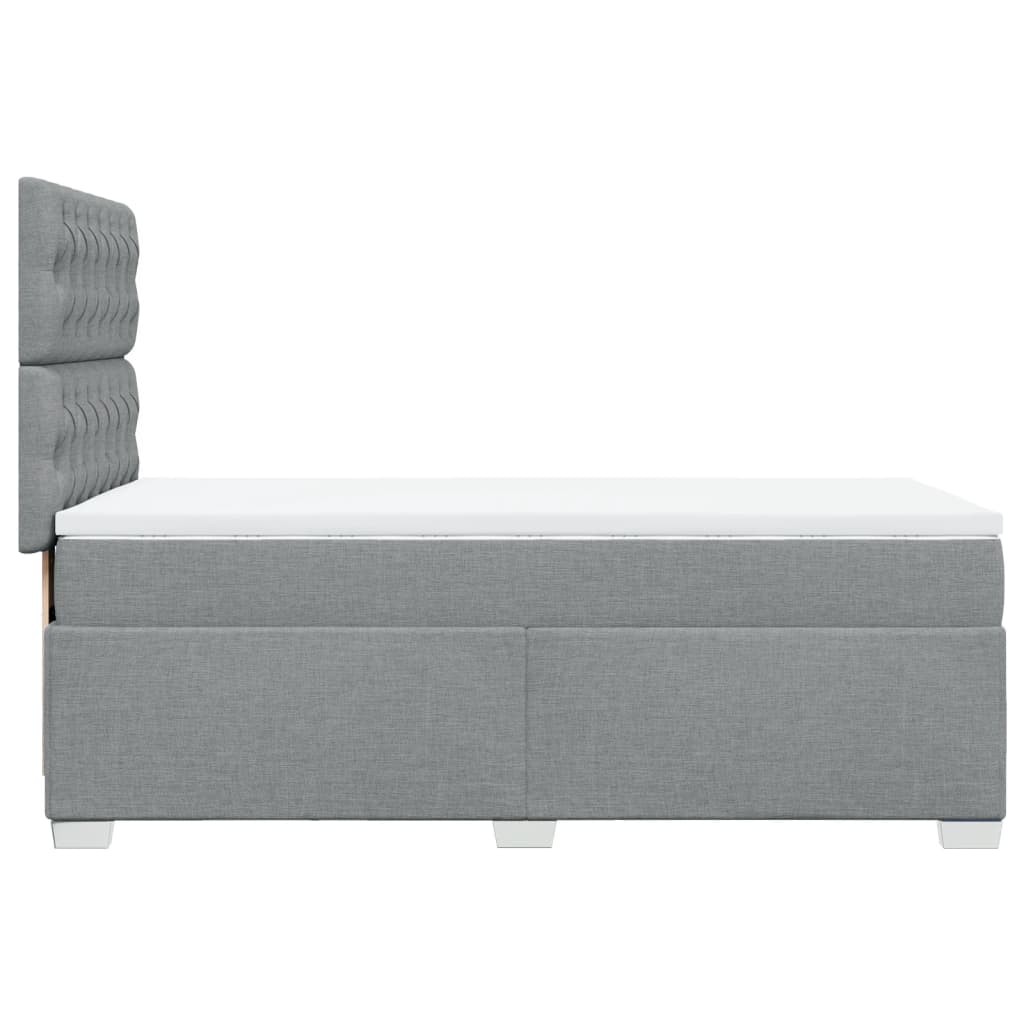 Boxspring met matras stof lichtgrijs 80x200 cm