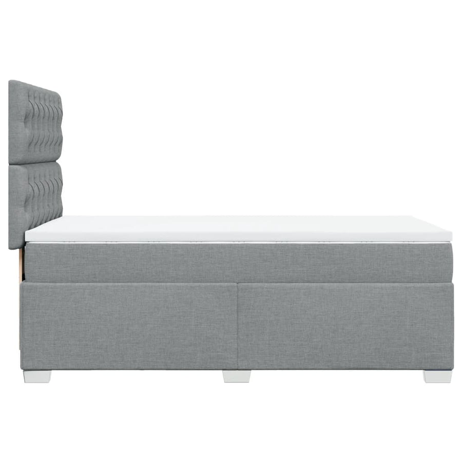 Boxspring met matras stof lichtgrijs 80x200 cm