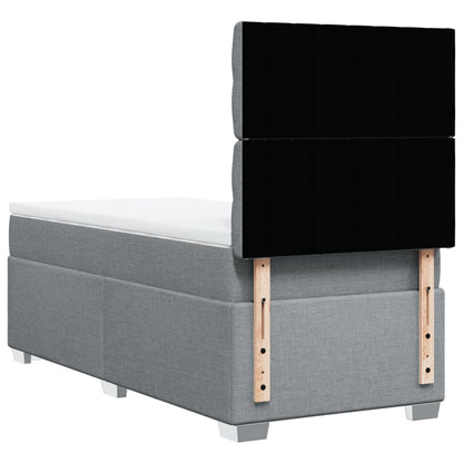 Boxspring met matras stof lichtgrijs 80x200 cm