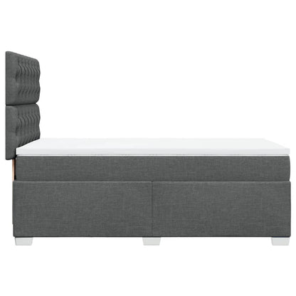 Boxspring met matras stof donkergrijs 80x200 cm