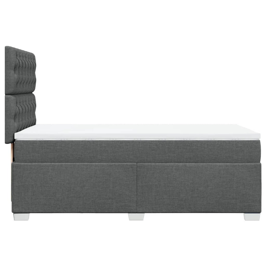 Boxspring met matras stof donkergrijs 80x200 cm