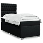 Box spring with mattress fabric black 80x200 cm