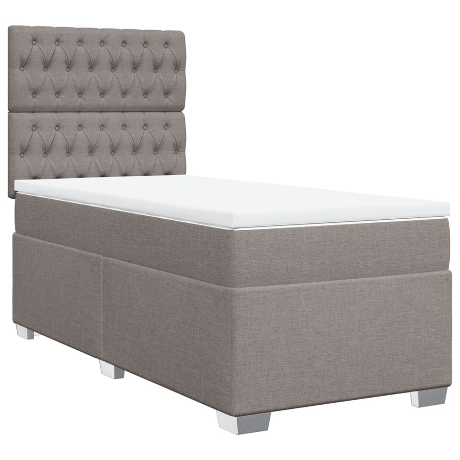 Boxspring met matras stof taupe 80x200 cm
