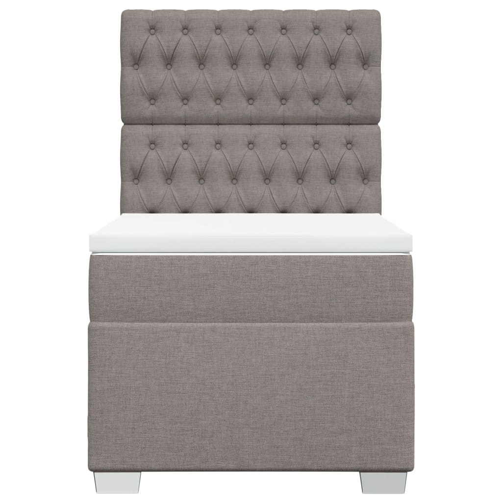 Boxspring met matras stof taupe 80x200 cm