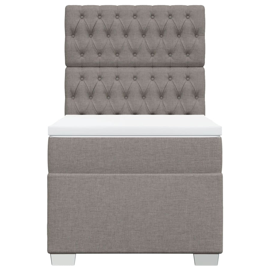 Boxspring met matras stof taupe 80x200 cm