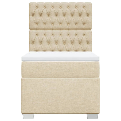 Boxspring met matras stof crèmekleurig 80x200 cm