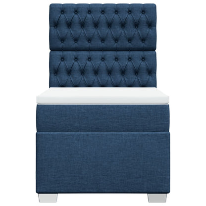 Boxspring met matras stof blauw 80x200 cm