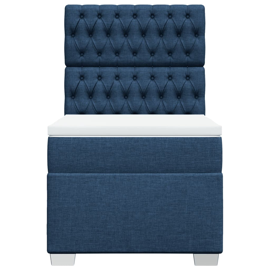Boxspring met matras stof blauw 80x200 cm